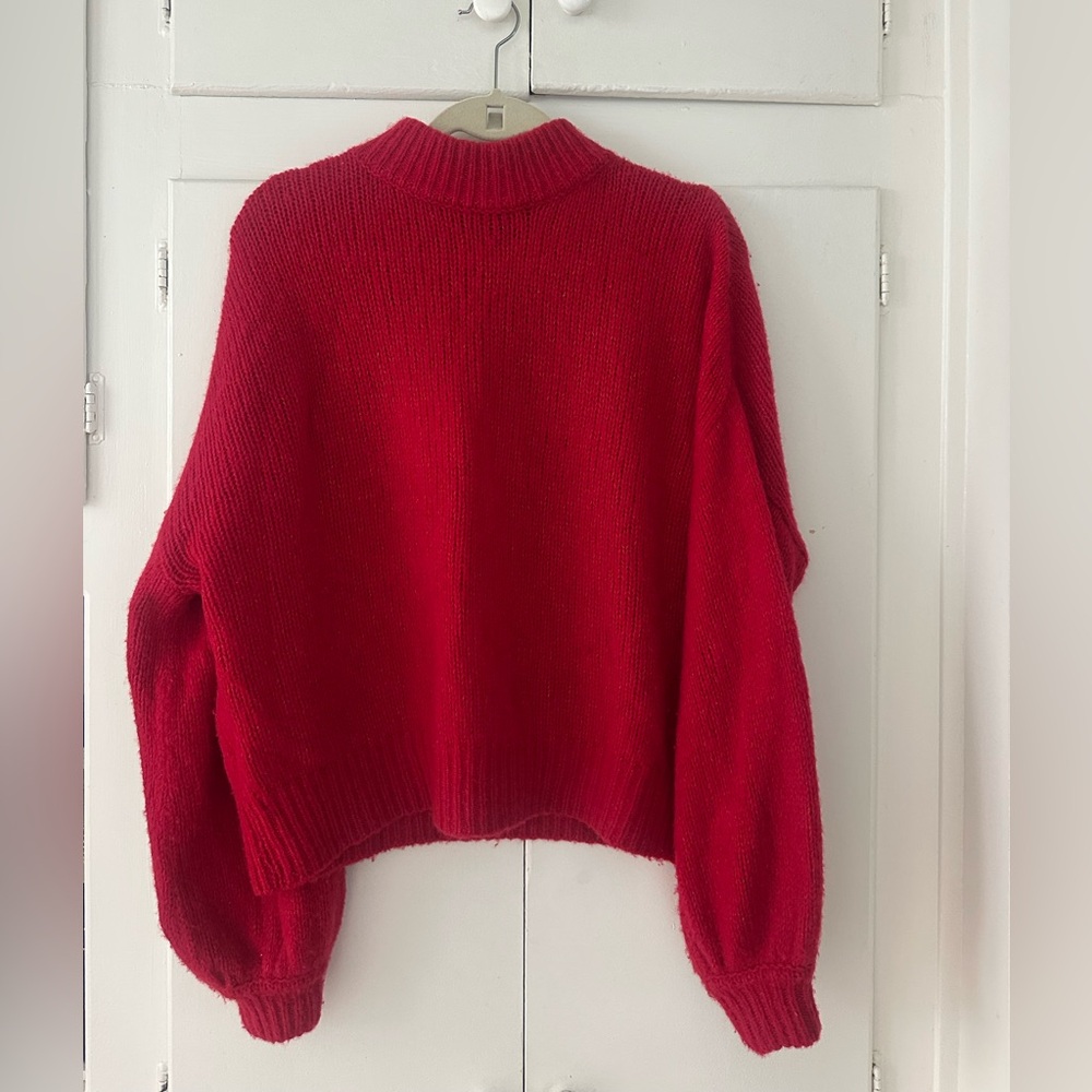 NAADAM Airspun Mockneck Red Women's Sweater